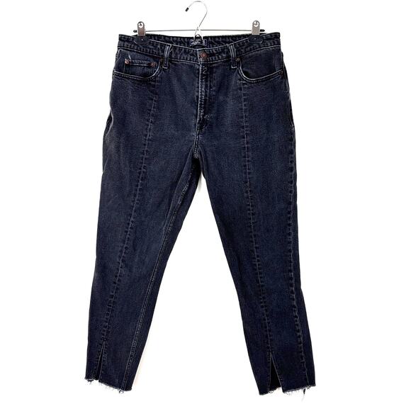 Abercrombie and Fitch Simone High Rise Slim Jeans 32/ 14R Black 99% cotton - Picture 1 of 7